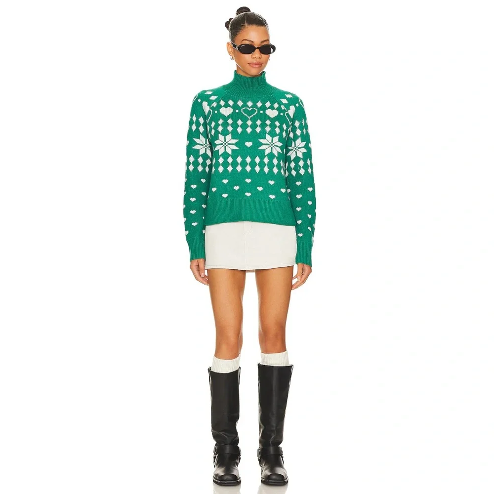 NWT-Lovers & Friends Fair Isle Turtleneck Pullover Sweater - Picture 8 of 8